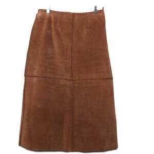 Bagatelle Vintage 12P Suede Skirt Brown Preppy Heritage Quiet Luxury Look